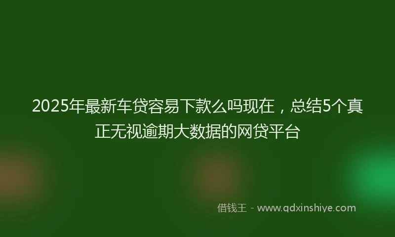 2025年最新车贷容易下款么吗现在，总结5个真正无视逾期大数据的网贷平台