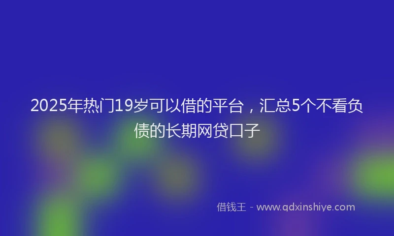 2025年热门19岁可以借的平台，汇总5个不看负债的长期网贷口子