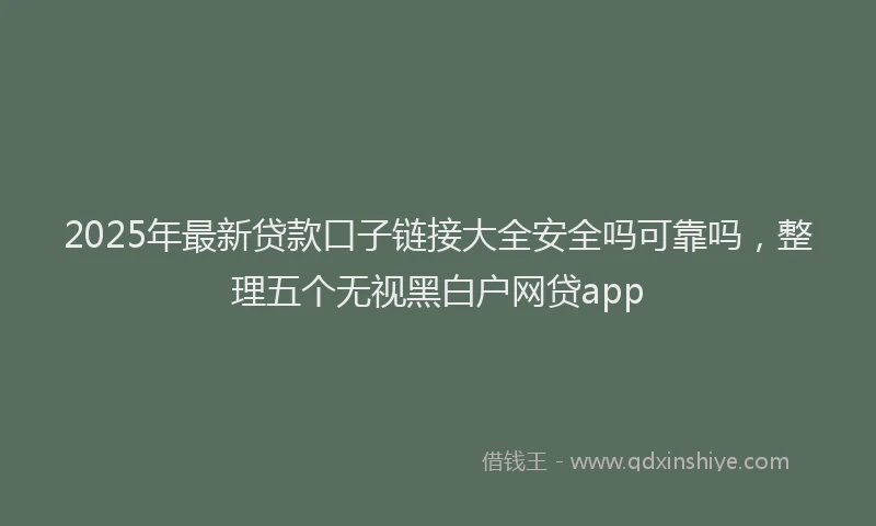 2025年最新贷款口子链接大全安全吗可靠吗，整理五个无视黑白户网贷app