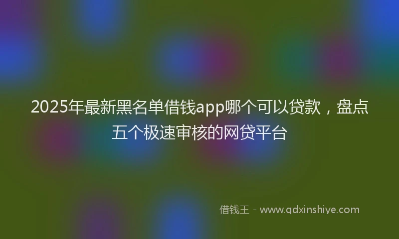 2025年最新黑名单借钱app哪个可以贷款，盘点五个极速审核的网贷平台