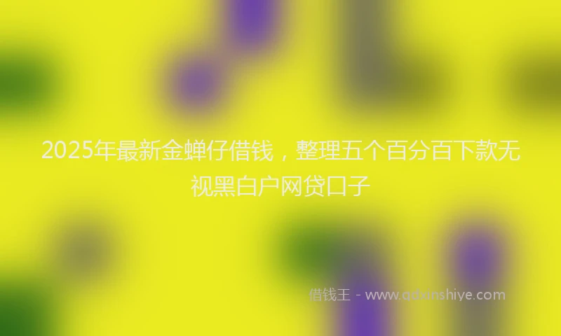 2025年最新金蝉仔借钱，整理五个百分百下款无视黑白户网贷口子