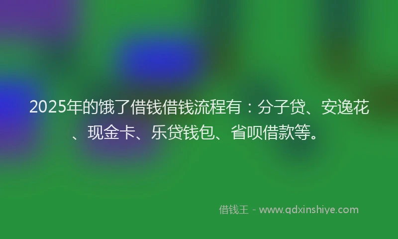 2025年的饿了借钱借钱流程有：分子贷、安逸花、现金卡、乐贷钱包、省呗借款等。