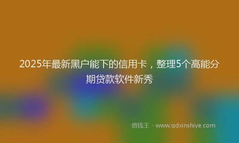 2025年最新黑户能下的信用卡，整理5个高能分期贷款软件新秀