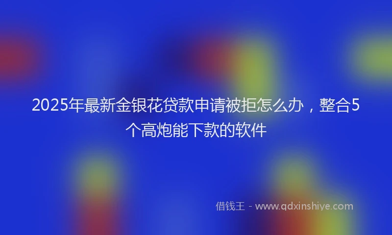 2025年最新金银花贷款申请被拒怎么办，整合5个高炮能下款的软件