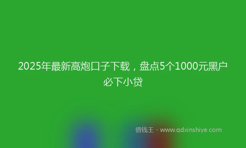 2025年最新高炮口子下载，盘点5个1000元黑户必下小贷