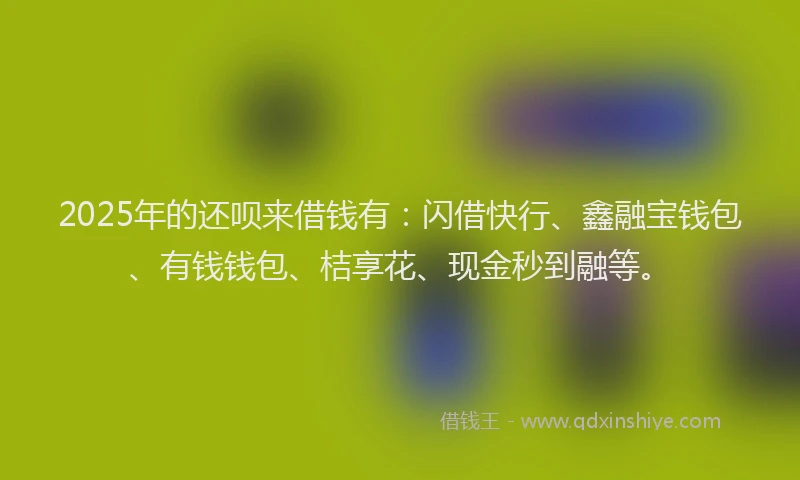 2025年的还呗来借钱有：闪借快行、鑫融宝钱包、有钱钱包、桔享花、现金秒到融等。