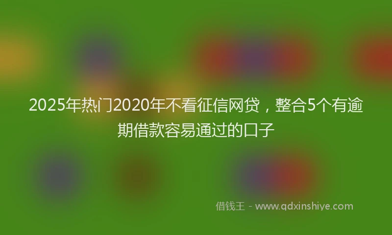 2025年热门2020年不看征信网贷，整合5个有逾期借款容易通过的口子