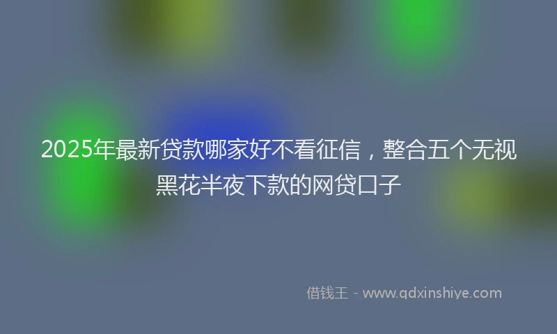 2025年最新贷款哪家好不看征信，整合五个无视黑花半夜下款的网贷口子
