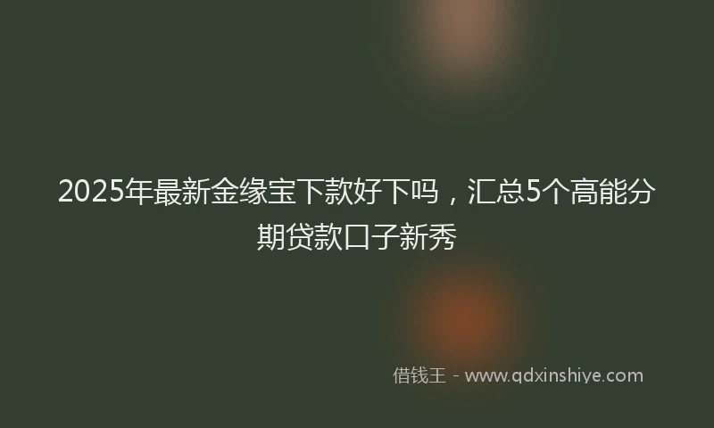 2025年最新金缘宝下款好下吗，汇总5个高能分期贷款口子新秀
