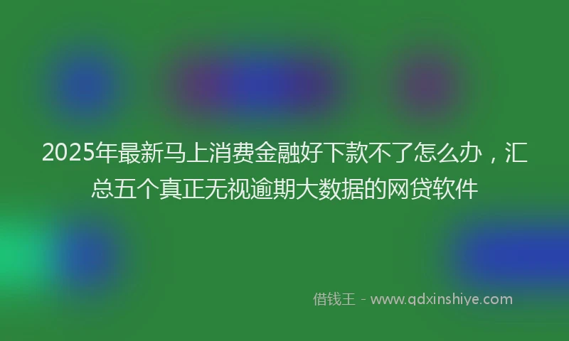 2025年最新马上消费金融好下款不了怎么办，汇总五个真正无视逾期大数据的网贷软件
