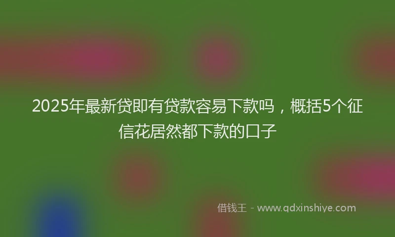 2025年最新贷即有贷款容易下款吗，概括5个征信花居然都下款的口子