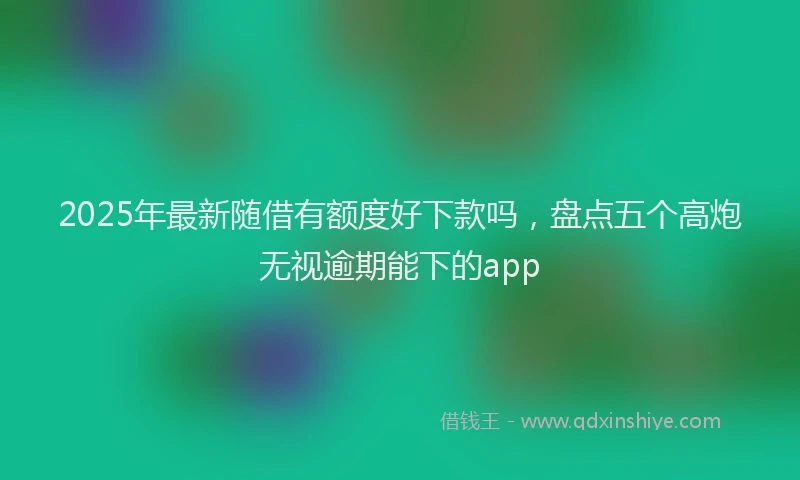2025年最新随借有额度好下款吗，盘点五个高炮无视逾期能下的app