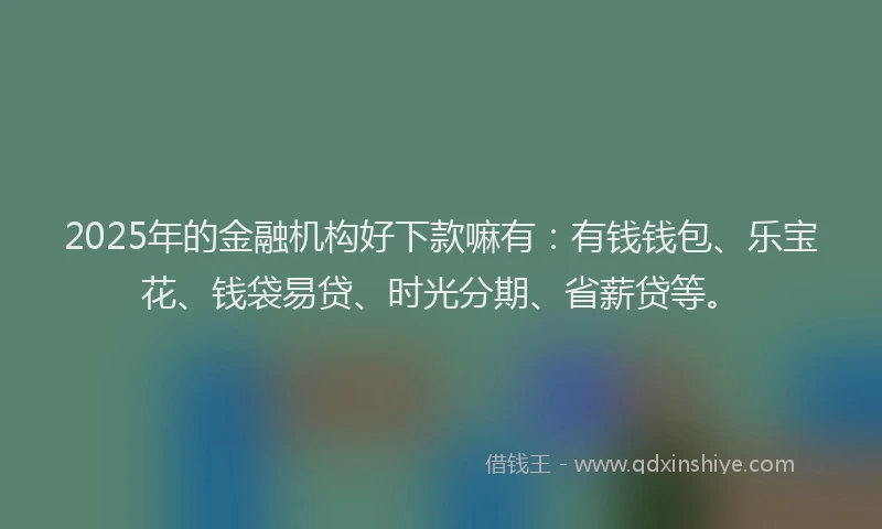 2025年的金融机构好下款嘛有：有钱钱包、乐宝花、钱袋易贷、时光分期、省薪贷等。