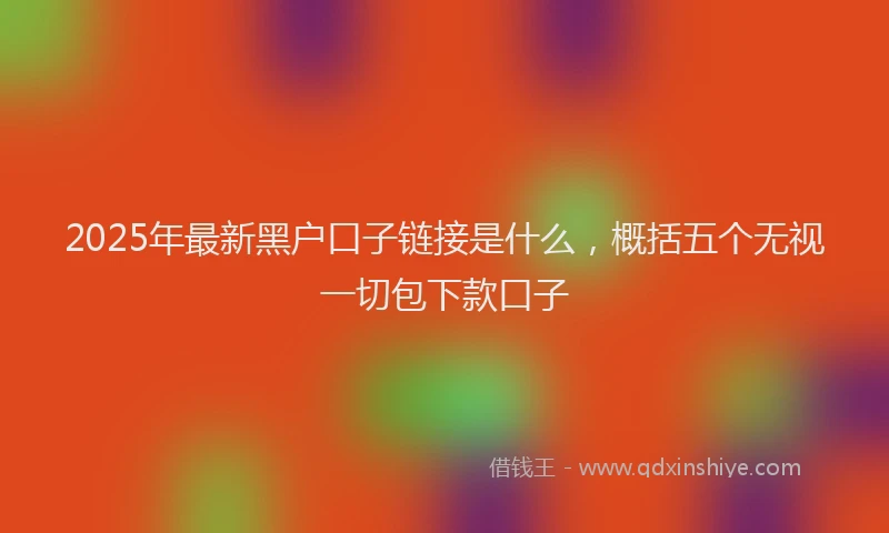 2025年最新黑户口子链接是什么，概括五个无视一切包下款口子