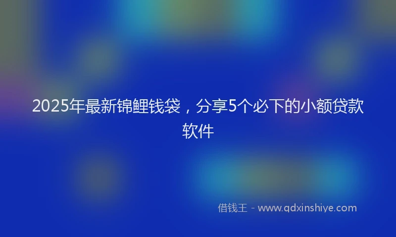 2025年最新锦鲤钱袋，分享5个必下的小额贷款软件
