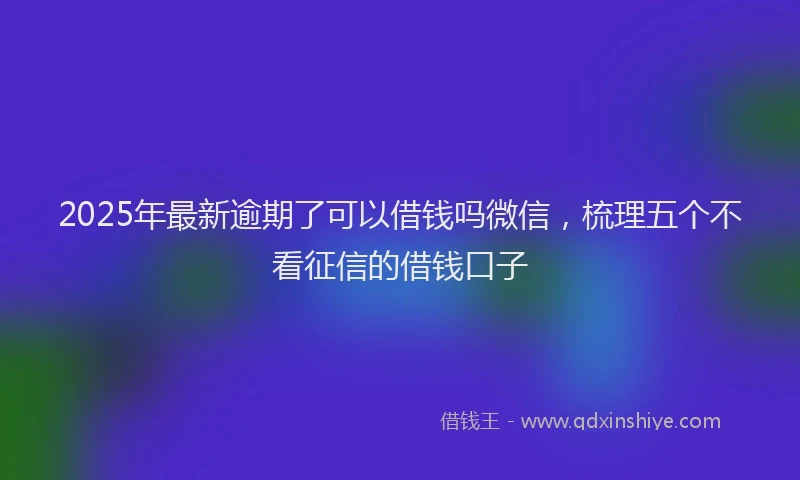 2025年最新逾期了可以借钱吗微信，梳理五个不看征信的借钱口子