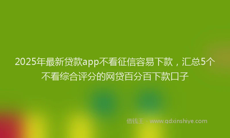 2025年最新贷款app不看征信容易下款，汇总5个不看综合评分的网贷百分百下款口子