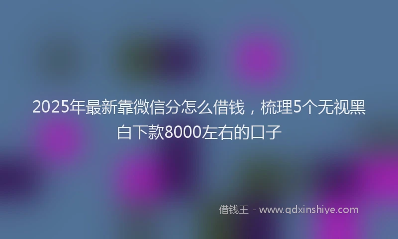 2025年最新靠微信分怎么借钱，梳理5个无视黑白下款8000左右的口子