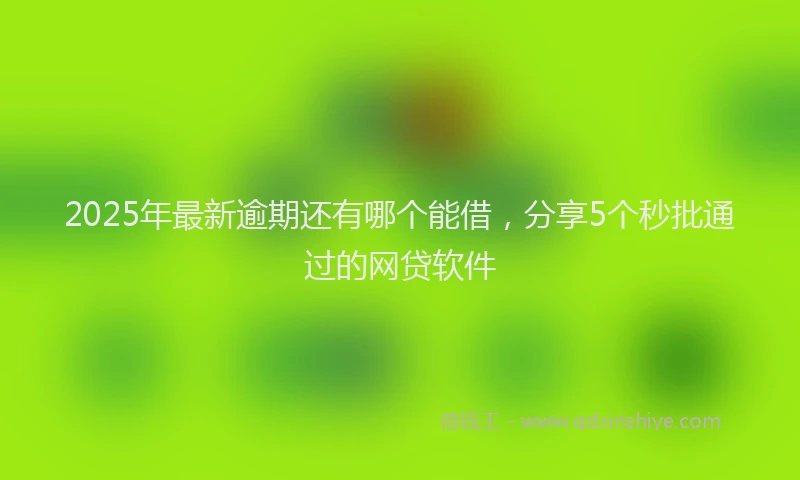 2025年最新逾期还有哪个能借，分享5个秒批通过的网贷软件