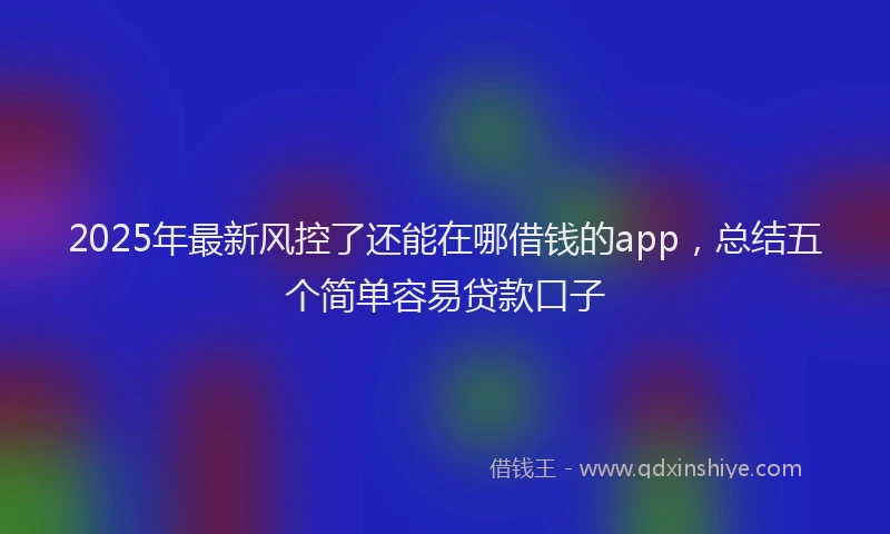 2025年最新风控了还能在哪借钱的app，总结五个简单容易贷款口子