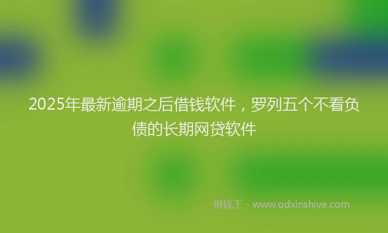 2025年最新逾期之后借钱软件，罗列五个不看负债的长期网贷软件