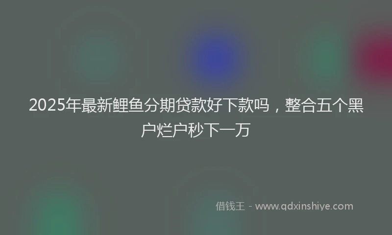 2025年最新鲤鱼分期贷款好下款吗，整合五个黑户烂户秒下一万