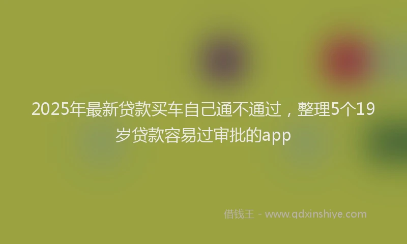 2025年最新贷款买车自己通不通过，整理5个19岁贷款容易过审批的app