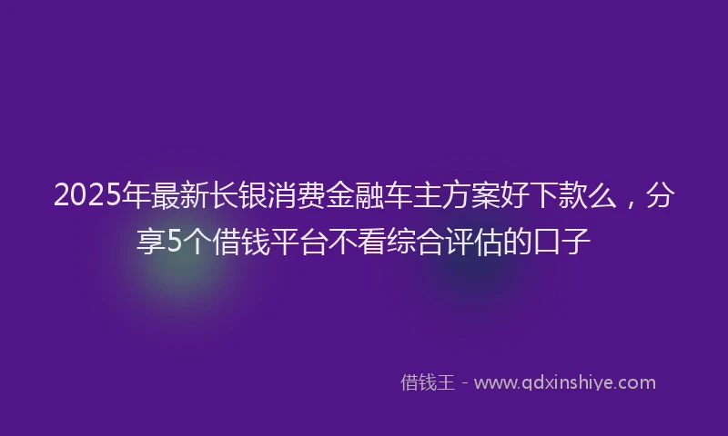 2025年最新长银消费金融车主方案好下款么，分享5个借钱平台不看综合评估的口子