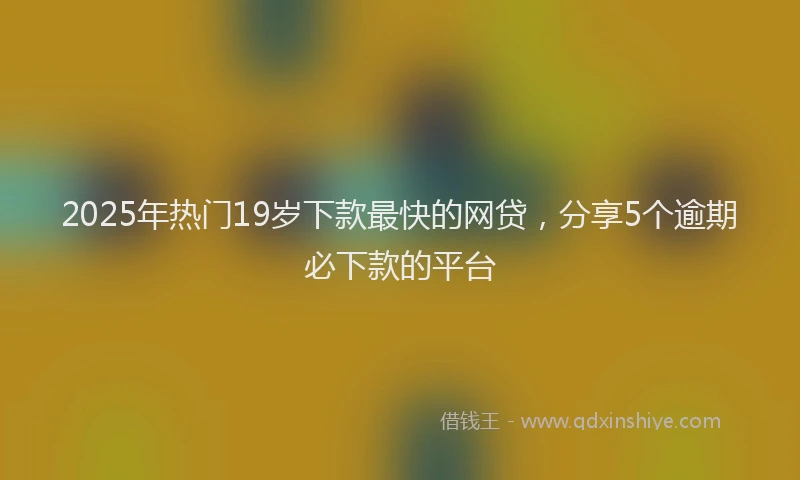 2025年热门19岁下款最快的网贷，分享5个逾期必下款的平台
