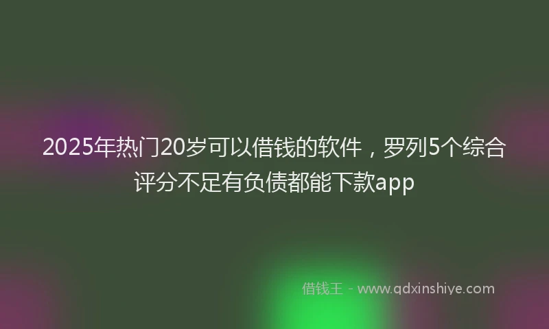 2025年热门20岁可以借钱的软件，罗列5个综合评分不足有负债都能下款app