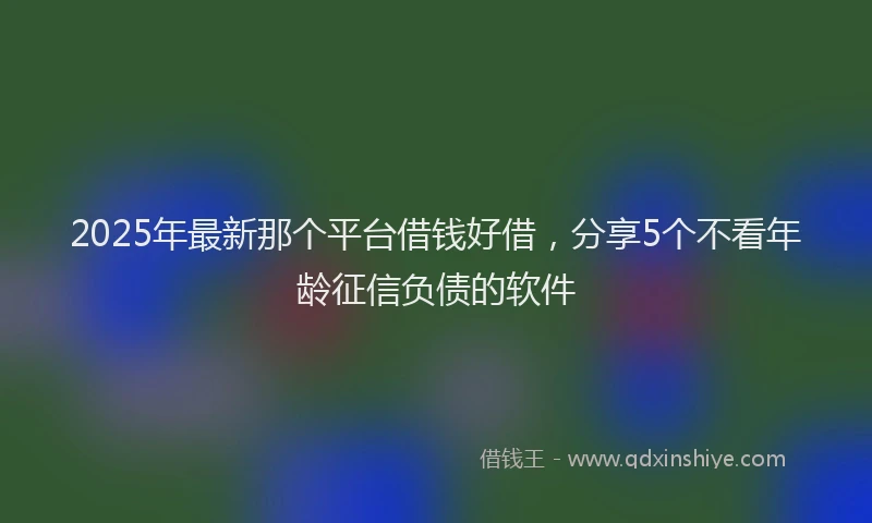 2025年最新那个平台借钱好借，分享5个不看年龄征信负债的软件