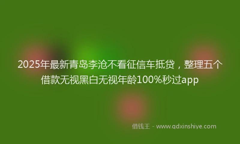 2025年最新青岛李沧不看征信车抵贷，整理五个借款无视黑白无视年龄100%秒过app