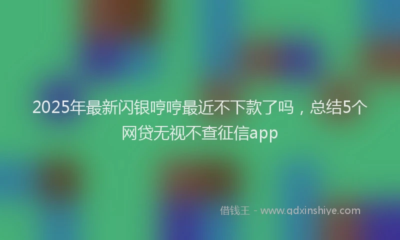 2025年最新闪银哼哼最近不下款了吗，总结5个网贷无视不查征信app