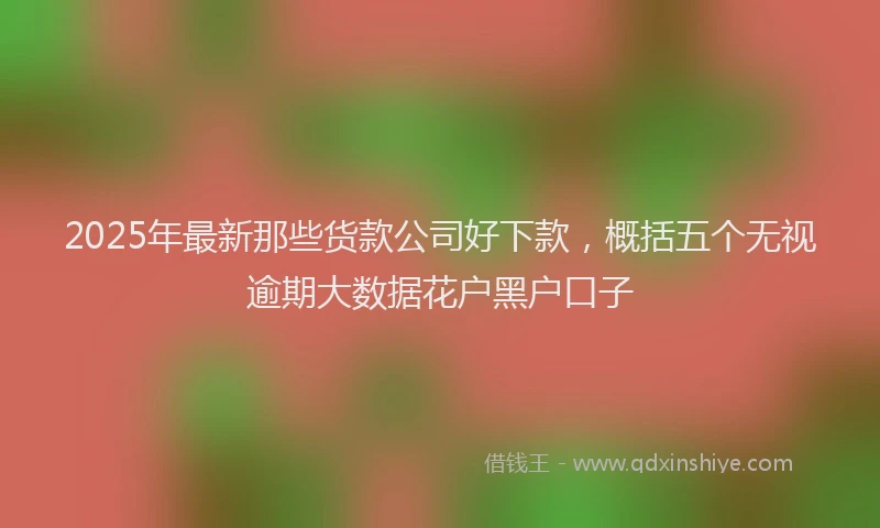 2025年最新那些货款公司好下款，概括五个无视逾期大数据花户黑户口子