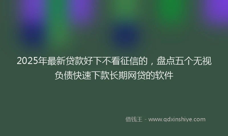 2025年最新贷款好下不看征信的，盘点五个无视负债快速下款长期网贷的软件