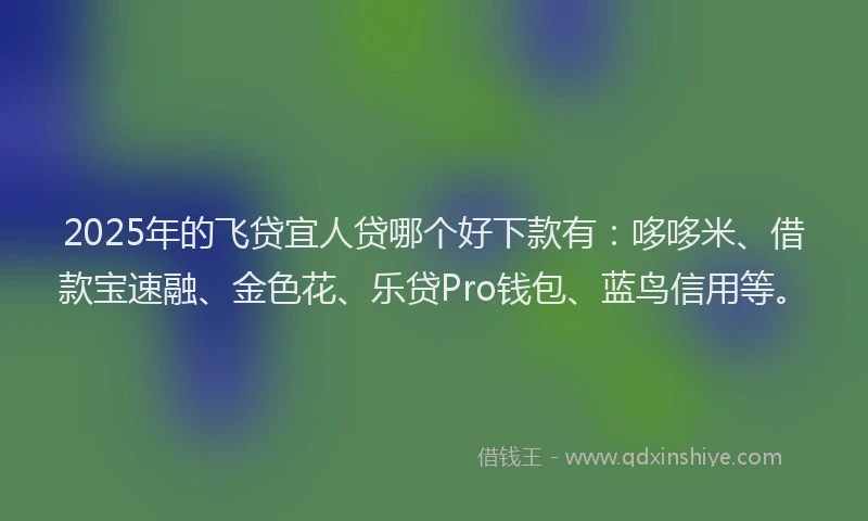 2025年的飞贷宜人贷哪个好下款有：哆哆米、借款宝速融、金色花、乐贷Pro钱包、蓝鸟信用等。