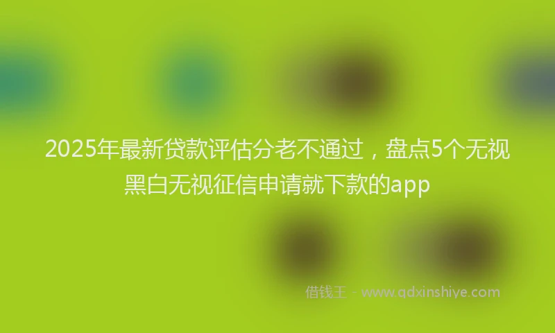 2025年最新贷款评估分老不通过，盘点5个无视黑白无视征信申请就下款的app