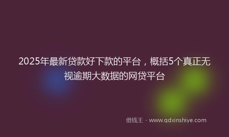 2025年最新贷款好下款的平台，概括5个真正无视逾期大数据的网贷平台