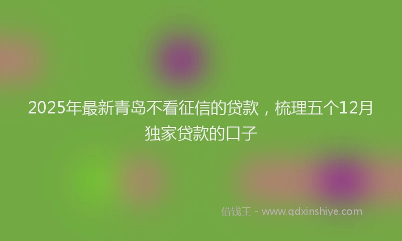 2025年最新青岛不看征信的贷款，梳理五个12月独家贷款的口子