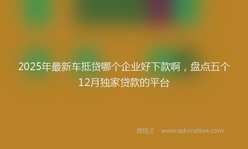 2025年最新车抵贷哪个企业好下款啊，盘点五个12月独家贷款的平台