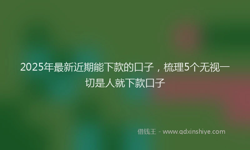 2025年最新近期能下款的口子，梳理5个无视一切是人就下款口子