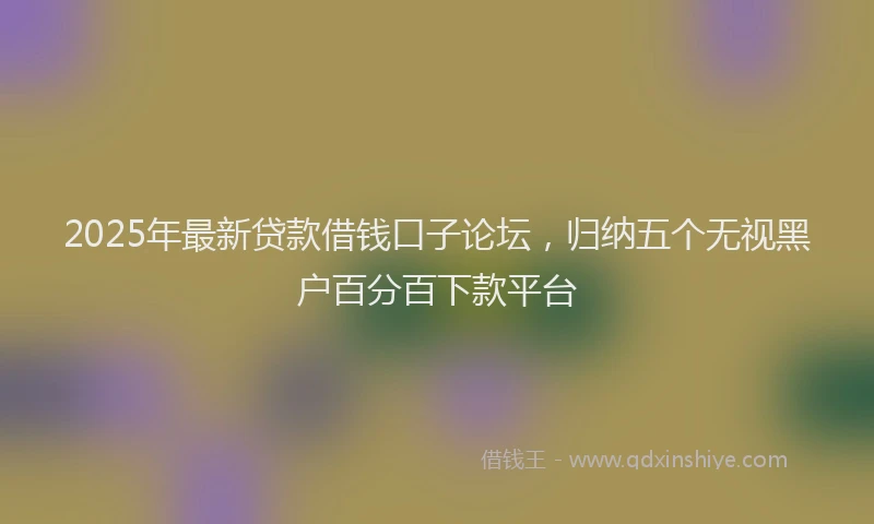 2025年最新贷款借钱口子论坛，归纳五个无视黑户百分百下款平台