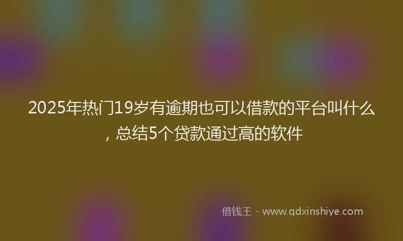 2025年热门19岁有逾期也可以借款的平台叫什么，总结5个贷款通过高的软件