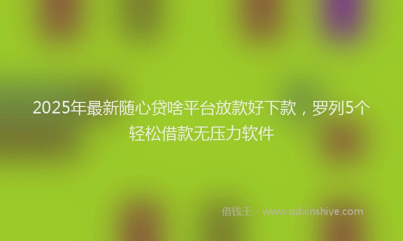 2025年最新随心贷啥平台放款好下款，罗列5个轻松借款无压力软件