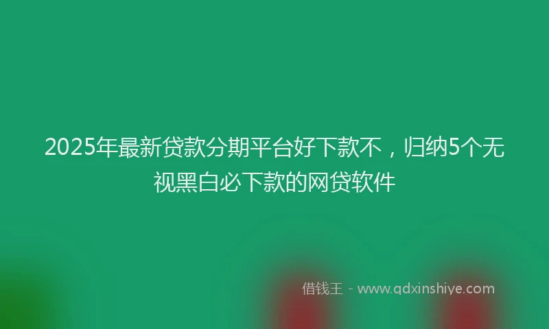 2025年最新贷款分期平台好下款不，归纳5个无视黑白必下款的网贷软件