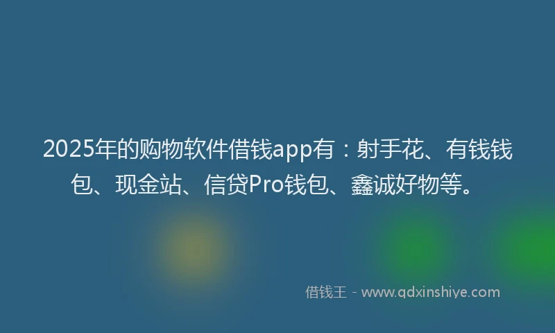 2025年的购物软件借钱app有：射手花、有钱钱包、现金站、信贷Pro钱包、鑫诚好物等。