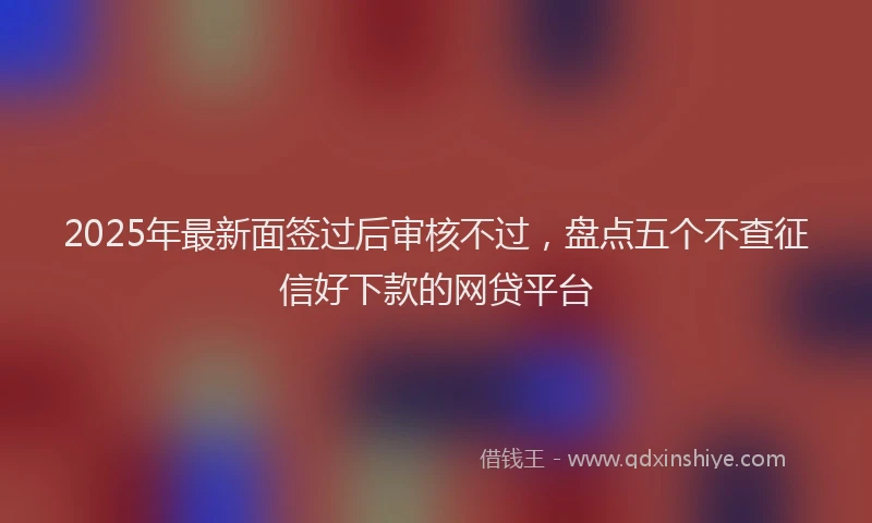2025年最新面签过后审核不过，盘点五个不查征信好下款的网贷平台