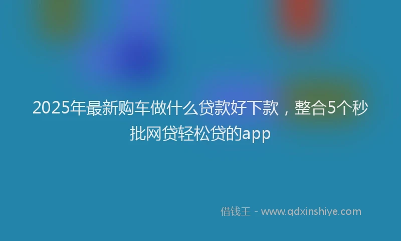 2025年最新购车做什么贷款好下款，整合5个秒批网贷轻松贷的app