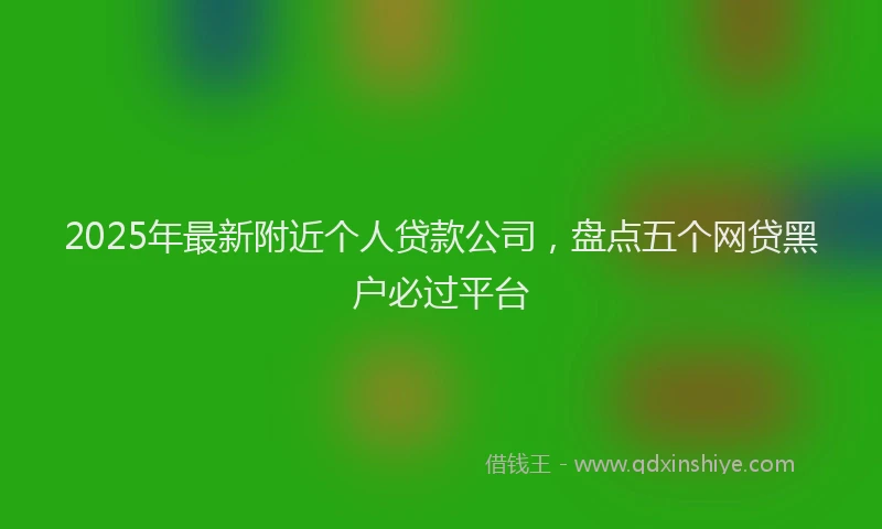 2025年最新附近个人贷款公司，盘点五个网贷黑户必过平台