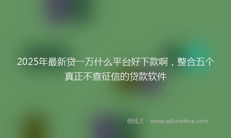 2025年最新贷一万什么平台好下款啊，整合五个真正不查征信的贷款软件